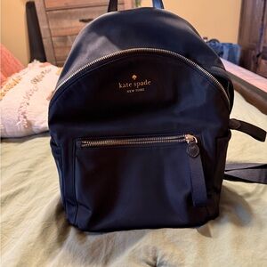 Kate Spade Black Nylon Mini Backpack with Gold Hardware